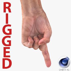 Old Man Hands 2 Rigged for Cinema 4D